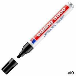 Edding Marcador Permanente 3300 Negro Punta Biselada (Set de 10)