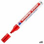 Edding Marcador Permanente 3300 Rojo Punta Biselada (Set de 10)