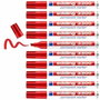 Edding Marcador Permanente 3300 Rojo Punta Biselada (Set de 10)
