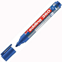 Edding Marcador Pizarra Blanca 360 Rellenable Azul, Punta Redonda 1,5-3 mm, Set de 10 (Set de 10)