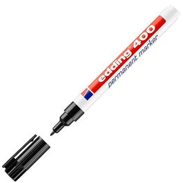 Edding Marcador Permanente 400 Negro Punta 1 mm - Set de 10 Unidades (Set de 10)