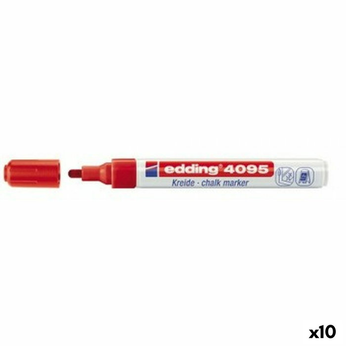 Edding Marcador de Tiza Líquida 4095 Rojo (Set de 10)