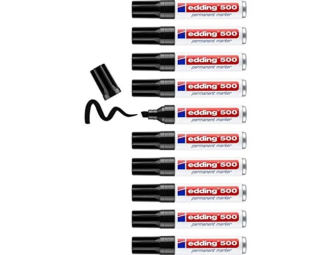 Edding Marcador Permanente 500 Negro Set de 10 Edding Marcador Permanente 500 Negro Set de 10