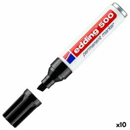 Edding Marcador Permanente 500 Negro Set de 10