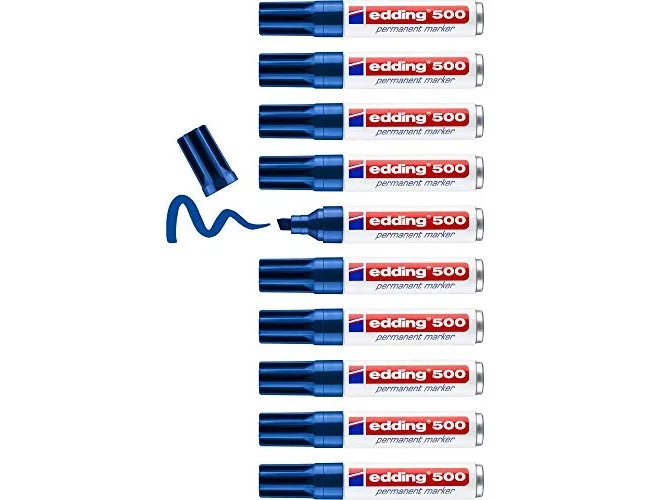 Edding Marcador Permanente 500 Azul (Set de 10) Edding Marcador Permanente 500 Azul (Set de 10)