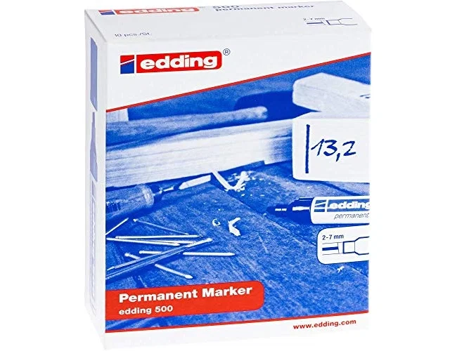 Edding Marcador Permanente 500 Azul (Set de 10) Edding Marcador Permanente 500 Azul (Set de 10)
