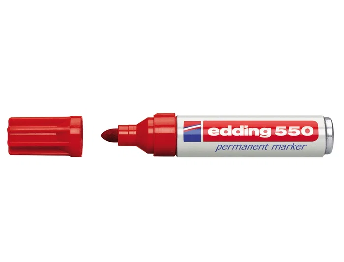 Edding Rotulador Permanente 550 Rojo Punta Fibra Recargable Edding Rotulador Permanente 550 Rojo Punta Fibra Recargable