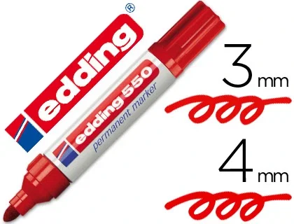 Edding Rotulador Permanente 550 Rojo Punta Fibra Recargable Edding Rotulador Permanente 550 Rojo Punta Fibra Recargable