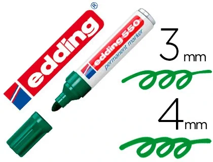 Edding Marcador Permanente 550 Verde Set de 10 Edding Marcador Permanente 550 Verde Set de 10