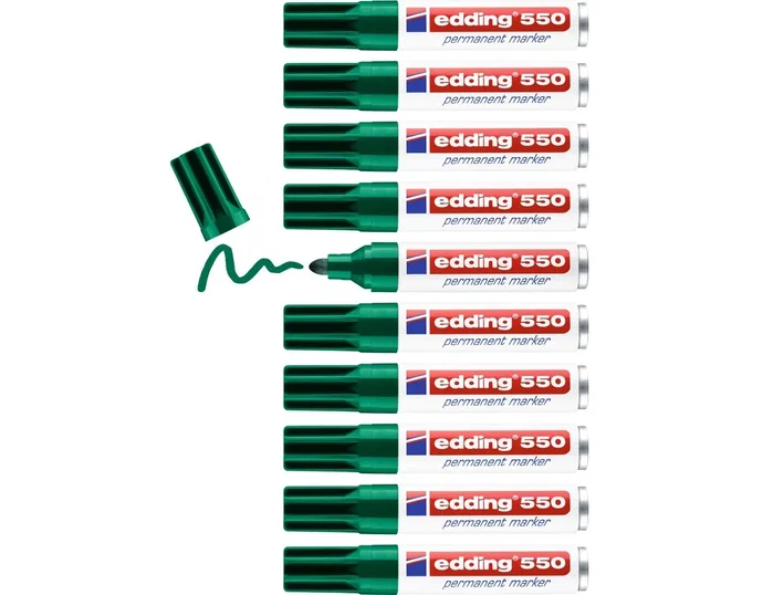 Edding Marcador Permanente 550 Verde (Set de 10) Edding Marcador Permanente 550 Verde (Set de 10)