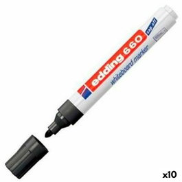 Edding Marcador de Pizarra Blanca 660 Negro Set de 10