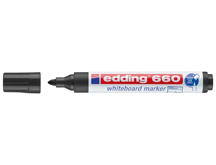 Edding Marcador de Pizarra Blanca 660 Negro Set de 10