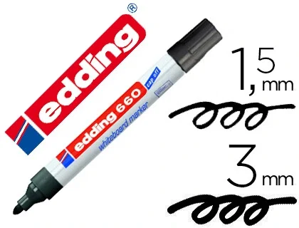 Edding Marcador de Pizarra Blanca 660 Negro Set de 10