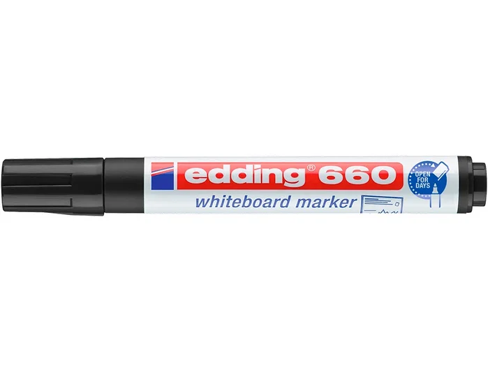 Edding Marcador de Pizarra Blanca 660 Negro Set de 10