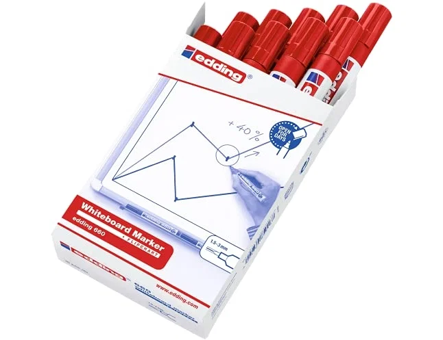 Edding Marcador pizarra 660 punta cónica trazo 1,5-3mm rojo Edding Marcador pizarra 660 punta cónica trazo 1,5-3mm rojo