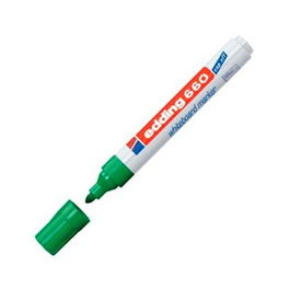 Edding 660 Marcador Pizarra Blanca Rellenable Verde (Set de 10) para Pizarras Blancas y Flipcharts, Punta Redonda 1.5-3mm, Tinta Secado Rápido (Set de 10)