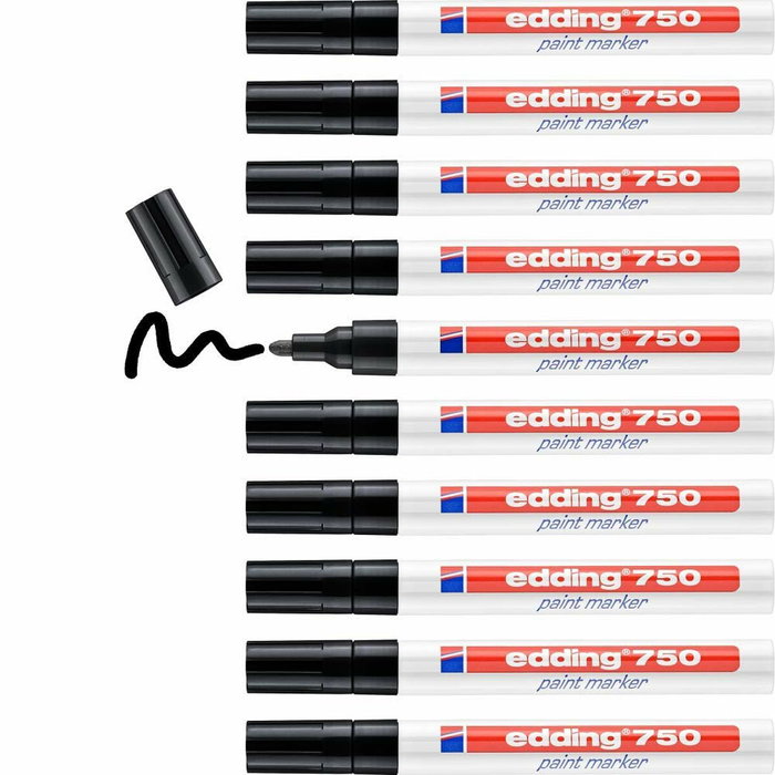 Edding Marcador Permanente 750 Negro Set de 10 unidades