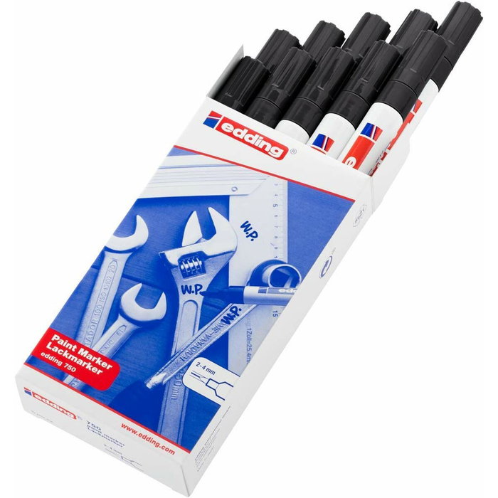 Edding Marcador Permanente 750 Negro Set de 10 unidades