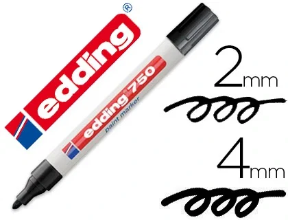 Edding Marcador Permanente 750 Negro Set de 10 unidades