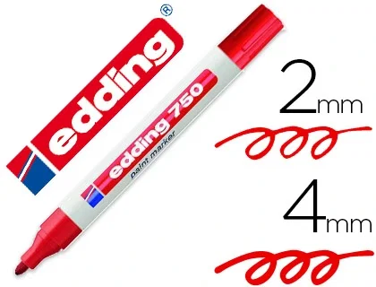 Edding Marcador Permanente 750 Rojo Set de 10 unidades
