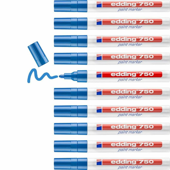 Edding Marcador Permanente 750 Azul Set de 10 unidades Edding Marcador Permanente 750 Azul Set de 10 unidades
