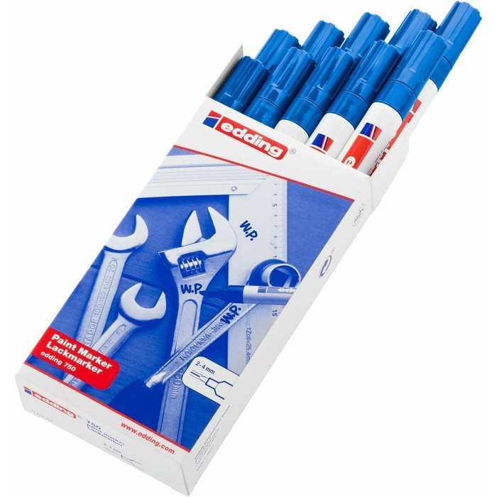 Edding Marcador Permanente 750 Azul Set de 10 unidades Edding Marcador Permanente 750 Azul Set de 10 unidades