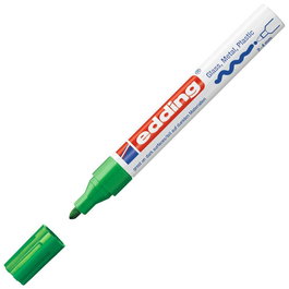 Edding 750 Set de 10 Marcadores Permanentes de Tinta Opaca Verde para Metal, Vidrio, Plástico - Trazo 2-4 mm, Resistente al Desgaste y a la Luz (Set de 10)