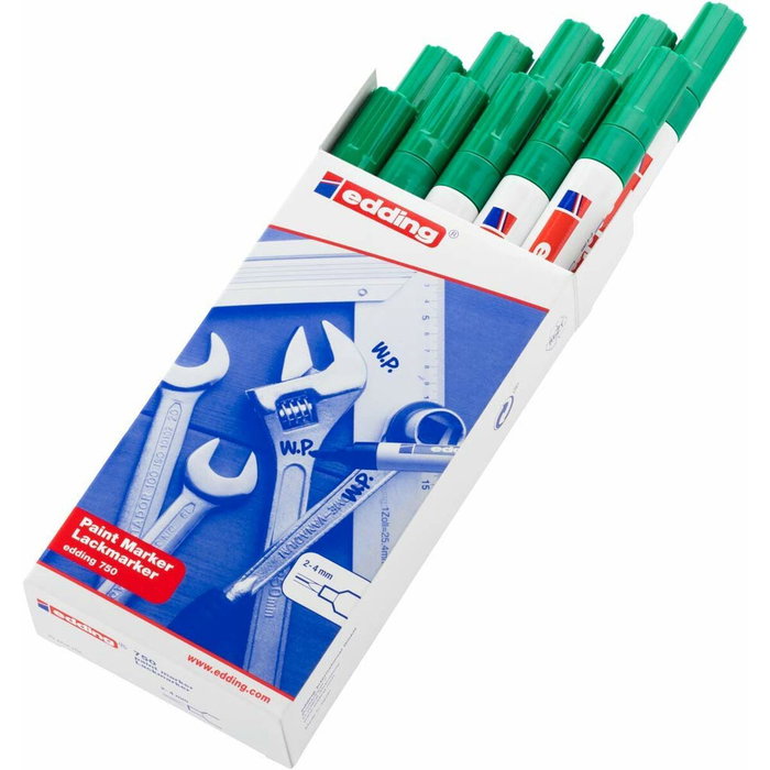 Edding Marcador Permanente 750 Verde (Set de 10) Edding Marcador Permanente 750 Verde (Set de 10)