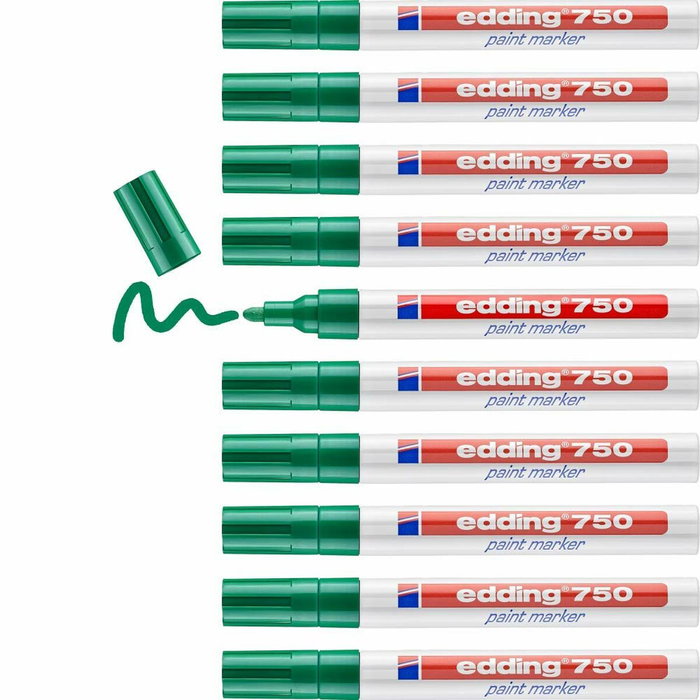 Edding Marcador Permanente 750 Verde (Set de 10) Edding Marcador Permanente 750 Verde (Set de 10)
