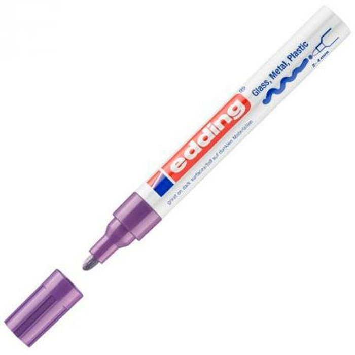 EDDING 750 Marcador de Tinta Opaca Permanente Cónico Violeta (Set de 10)