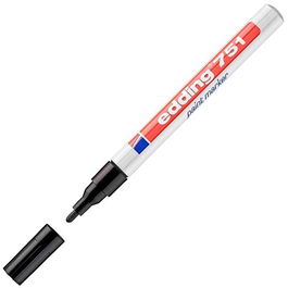 Edding 751 Marcador Permanente Tinta Opaca Brillante Negro Set 10 Unidades Trazo 1-2 mm (Set de 10)