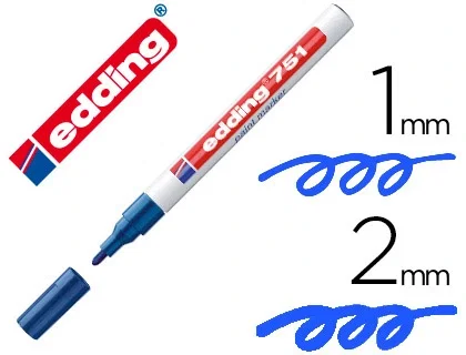 Edding Marcador Permanente 751 Azul Tinta Opaca Brillante (Set de 10) Edding Marcador Permanente 751 Azul Tinta Opaca Brillante (Set de 10)