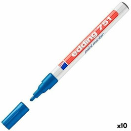 Edding Marcador Permanente 751 Azul Tinta Opaca Brillante (Set de 10)