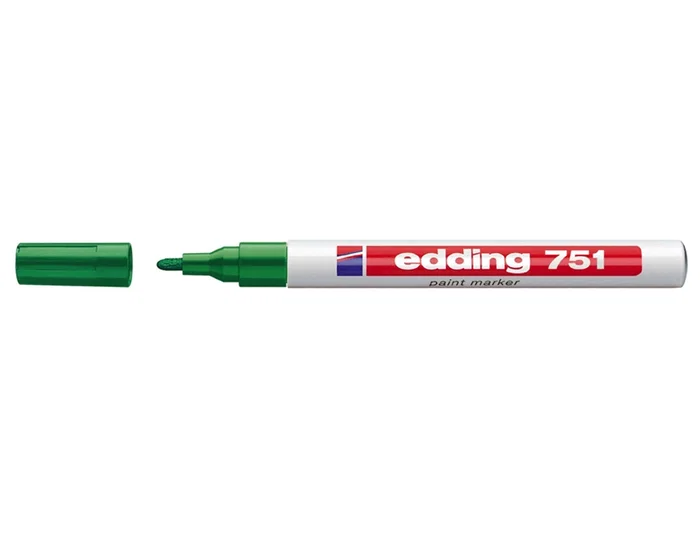 Edding Rotulador 751 Punta Fibra Verde Punta Redonda 1-2 mm Tinta Permanente Opaca