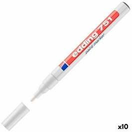 Edding Marcador Permanente Tinta Opaca 751 Blanco (Set de 10)