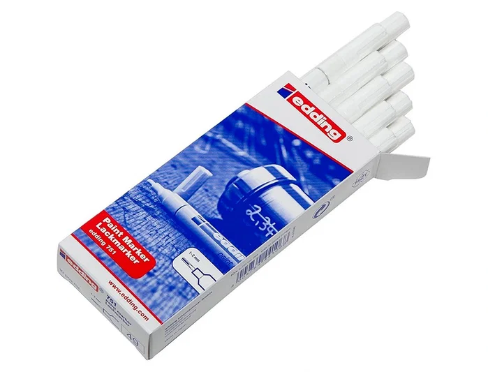 Edding Marcador Permanente 751 Blanco (Set de 10) Edding Marcador Permanente 751 Blanco (Set de 10)