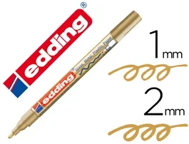 Edding Rotulador 751 Punta Fibra Oro Punta Redonda 1-2 mm Marcador Permanente Opaco Tinta Negra