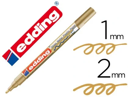 Edding Marcador Permanente Tinta Opaca 751 Oro (Set de 10) Edding Marcador Permanente Tinta Opaca 751 Oro (Set de 10)