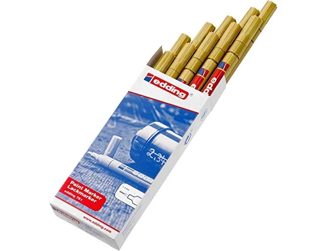 Edding Marcador Permanente 751 Oro de Tinta Opaca (Set de 10) Edding Marcador Permanente 751 Oro de Tinta Opaca (Set de 10)