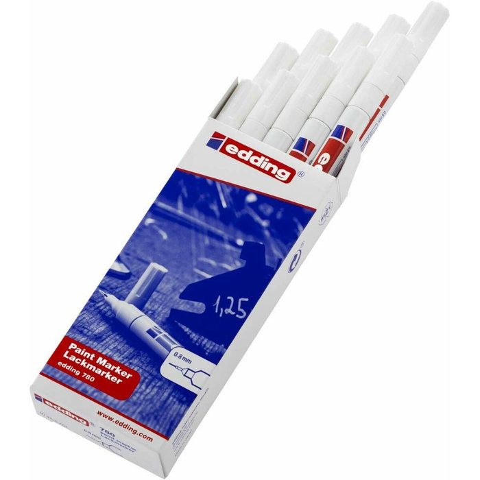 Edding Marcador Permanente 780 Blanco (Set de 10) Edding Marcador Permanente 780 Blanco (Set de 10)