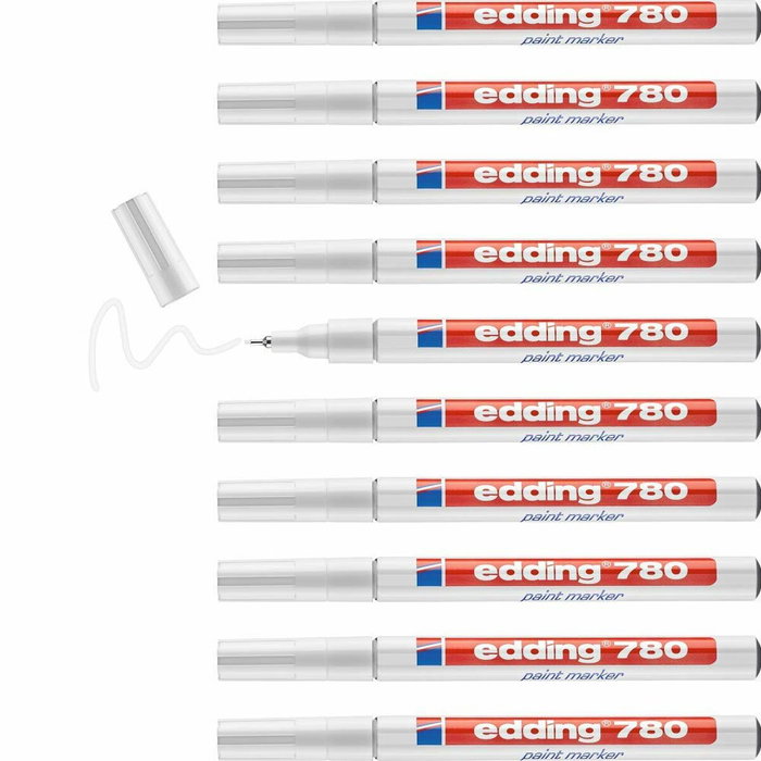 Edding Marcador Permanente 780 Blanco (Set de 10) Edding Marcador Permanente 780 Blanco (Set de 10)