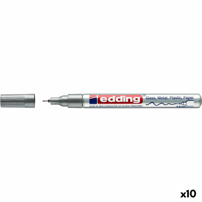 Edding Marcador Permanente 780 Plata (Set de 10)
