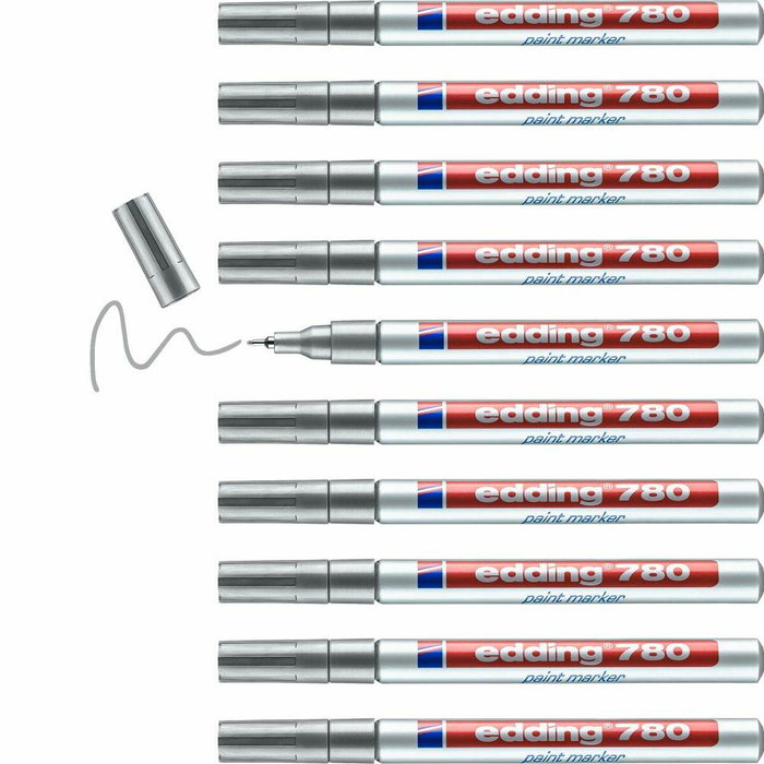 Edding Marcador Permanente 780 Plata (Set de 10)