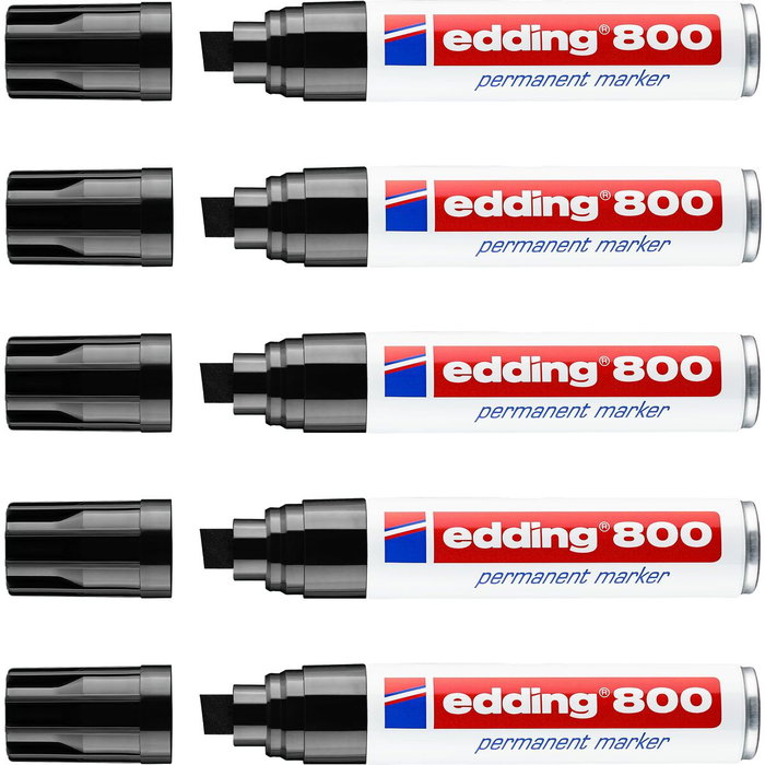 Edding Marcador Permanente 800 Negro Set de 5 Edding Marcador Permanente 800 Negro Set de 5