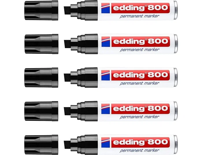 Edding Marcador Permanente 800 Negro Set de 5 Edding Marcador Permanente 800 Negro Set de 5
