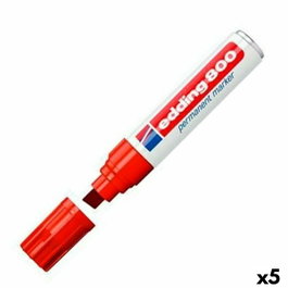 Edding Rotulador Permanente 800 Rojo Punta Biselada 12 mm Recargable