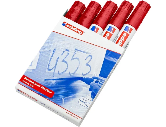 Edding Marcador Permanente 800 Rojo Set de 5 Edding Marcador Permanente 800 Rojo Set de 5