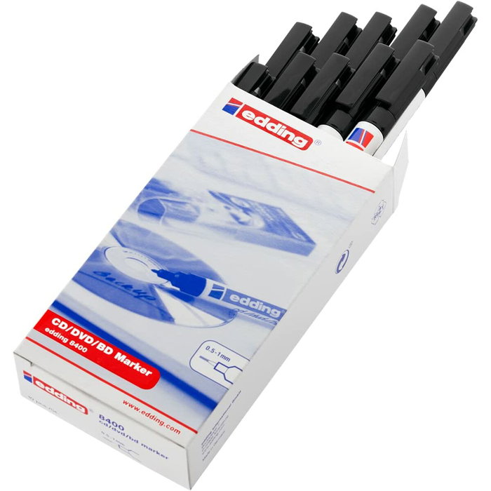 Edding Marcador Permanente 8400 Negro (Set de 10) Edding Marcador Permanente 8400 Negro (Set de 10)