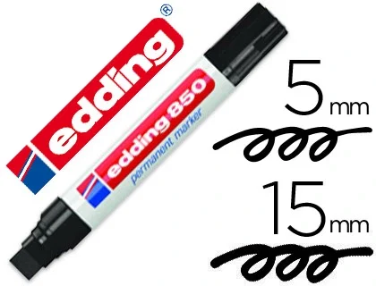 Edding Rotulador Permanente 850 Negro Punta Biselada 5-15 mm