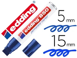 Edding Rotulador Marcador Permanente 850 Azul Punta Biselada 5-15 mm Recargable